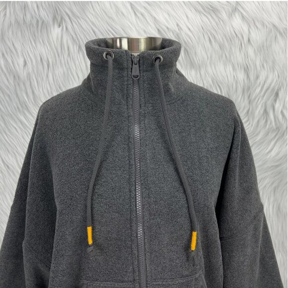 Free People Movement Climb High Gray Full Zip Fleece Jacket Flare Sleeves - Picture 11 of 16